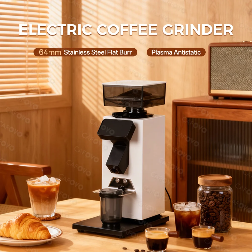 Coffee Grinder Burr Flat - CAFOVO G964F Time-Based Dosing Grinder 64mm